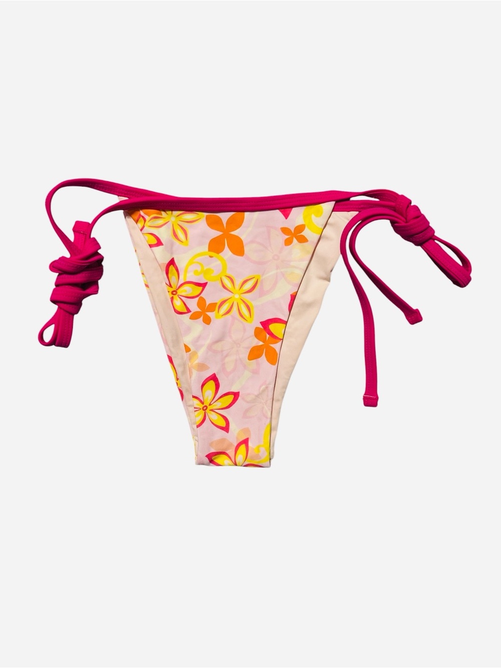 Blackbough Swim Floral Tie Side Bikini Bottom Size Large Cheeky High Cut  NWOT